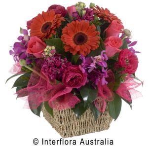 Bright Mixed Flower Basket