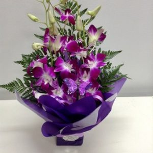 A Bright Small Orchid Arrangement Purple