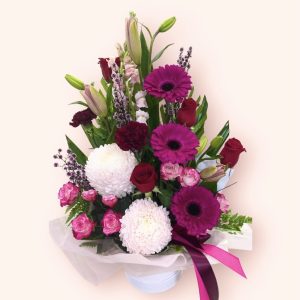 Large Pink Hat Box of Arrangement