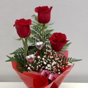 A Small Red Rose Arrangement