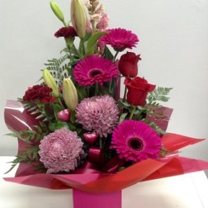A large Romantic Box Arrangement in Roses