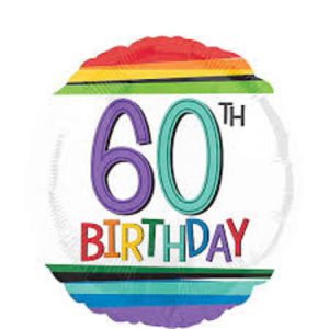 60th Birthday Helium Filled Balloon