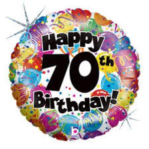 70th Birthday Helium Filled Balloon