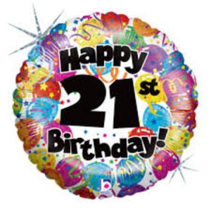 21st Birthday Helium Filled Balloon