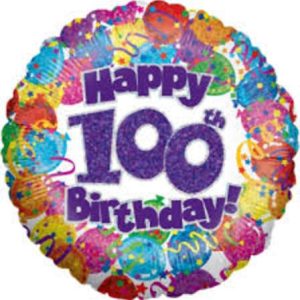 Birthday Helium Filled Balloons 100th