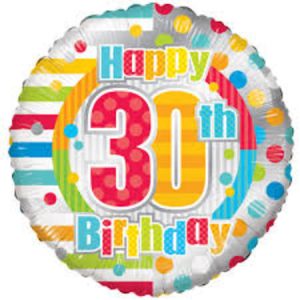 30th Birthday Helium Filled Balloon