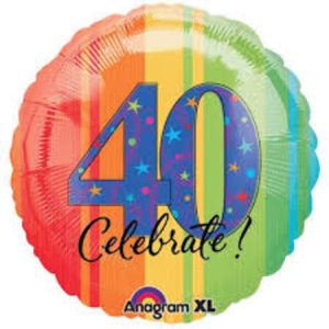 40th Birthday Helium Filled Balloon