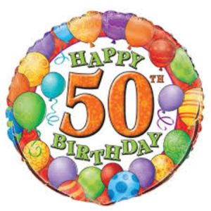 50th Birthday Helium Filled Balloon